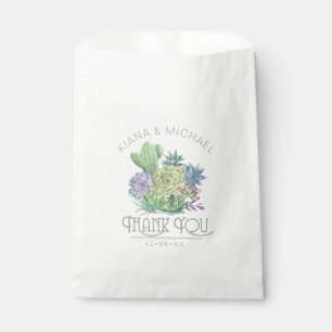 Succulents and Sparkle Wedding Thank You ID515 Favour Bags
