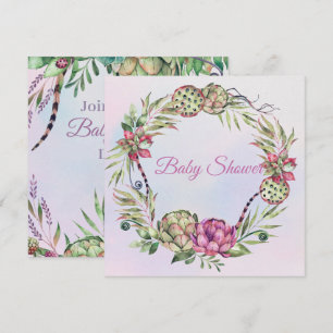 Succulents Baby Shower Holiday Card