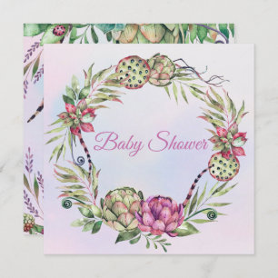 Succulents Baby Shower Invitation