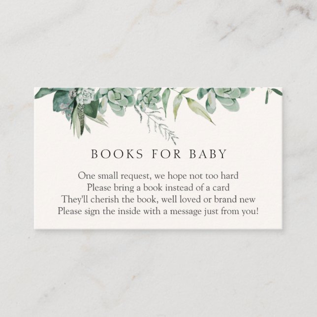 Succulents Books for Baby Enclosure Card (Front)