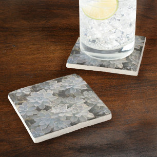 Succulents Botanical Natural Stone Coaster