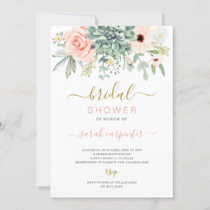 Succulents Bridal Shower invitation