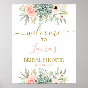 Succulents Bridal Shower Welcome sign