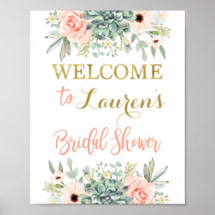 Succulents Bridal shower welcome sign