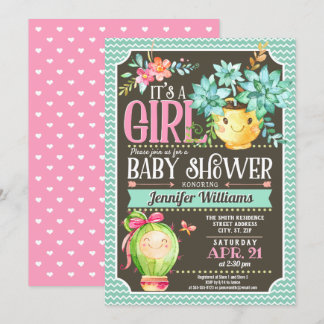 Succulents, Cactus Girl Garden Baby Shower Invitation