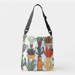 Succulents, cactuses: cute floral pattern. crossbody bag