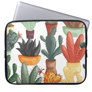 Succulents, cactuses: cute floral pattern. laptop sleeve