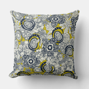 succulents chartreuse indigo cushion