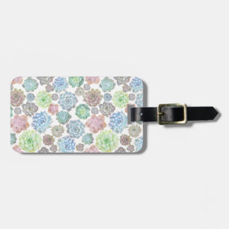 Succulents design luggage tag