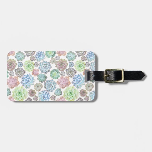 Succulents design luggage tag (Front Horizontal)