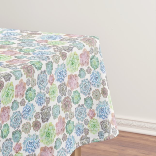 Succulents design tablecloth (In Situ)