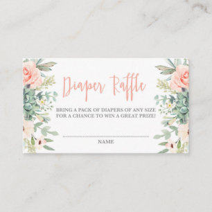 Succulents Diaper Raffle Enclosure Card