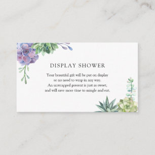 Succulents Display Baby Shower insert card