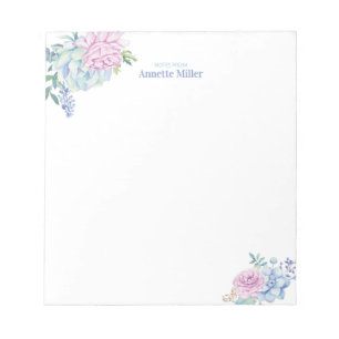Succulents Floral Personal Stationery Notepad