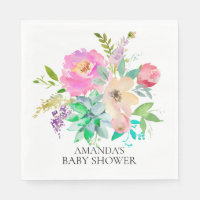 Succulents & Floral Shower Paper Napkins