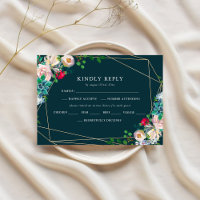 Succulents & Gold Chic Wedding RSVP