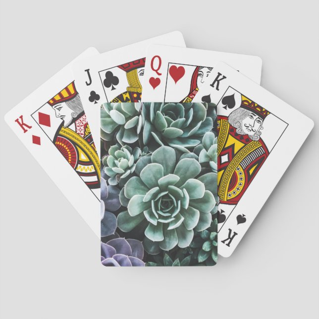 Succulents Green Plants Nature Playing Cards (Back)