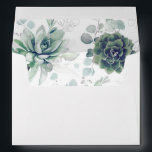 Succulents Greenery and Silver Elegant Envelope<br><div class="desc">Soft pastel greenery and silver leaves envelopes</div>