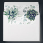 Succulents Greenery and Silver Elegant Envelope<br><div class="desc">Soft pastel greenery and silver leaves envelopes</div>