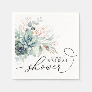 Succulents Greenery Elegant Bridal / Baby Shower N Napkin