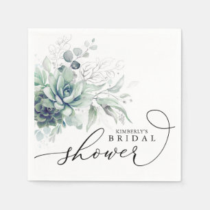 Succulents Greenery Elegant Bridal / Baby Shower N Napkin