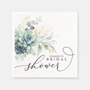 Succulents Greenery Elegant Bridal / Baby Shower Napkin