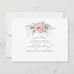 Succulents Greenery Leaves Bridesmaid Proposal Invitation