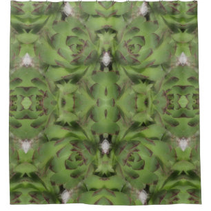 Succulents Hens And Chicks Abstract Shower Curtain