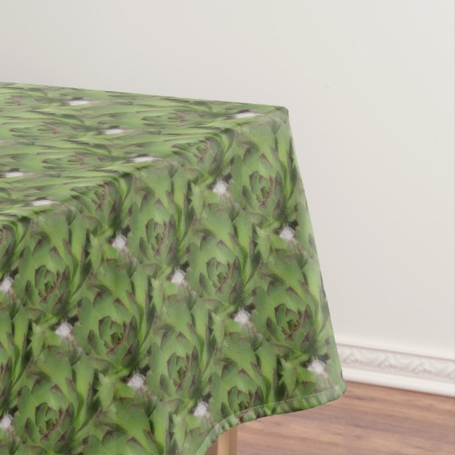 Succulents Hens And Chicks Pattern Tablecloth (In Situ)
