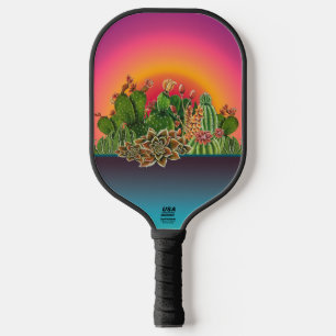 Succulents in Coffee Cups Carbon Fibre Pickle Pickleball Paddle