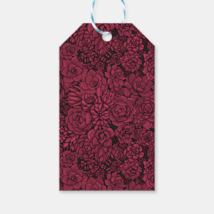 Succulents in Viva Magenta- Colour of the Year 202 Gift Tags