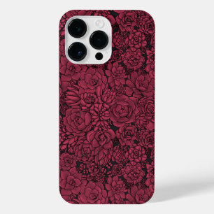 Succulents in Viva Magenta- Colour of the Year 202 iPhone 14 Pro Max Case