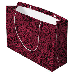 Succulents in Viva Magenta- Colour of the Year 202 Large Gift Bag