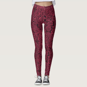 Succulents in Viva Magenta- Colour of the Year 202 Leggings