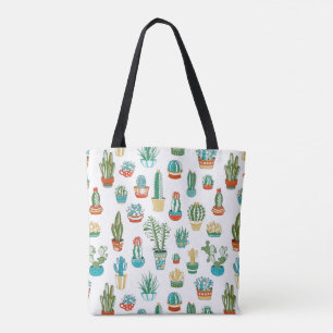 Succulents Pattern Tote Bag
