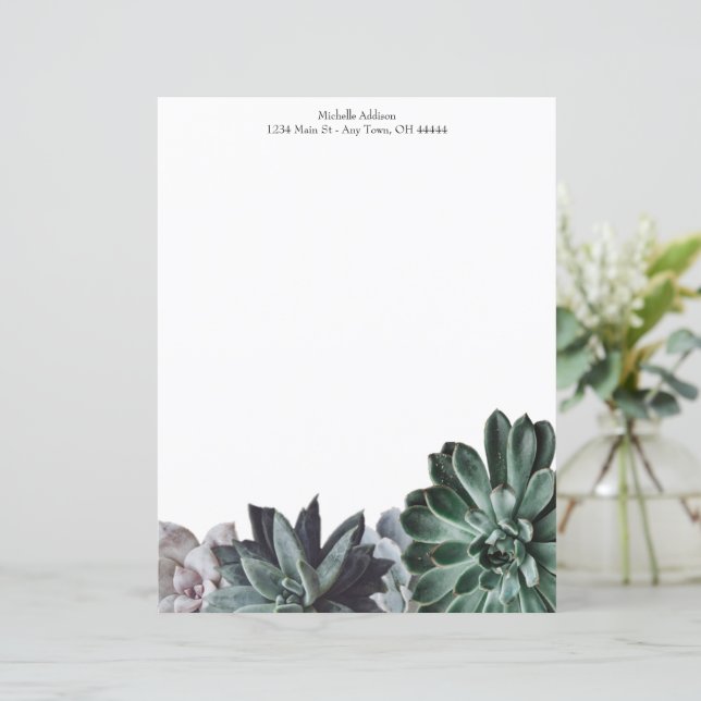 Succulents Personalised Paper Sheet (Standing Front)