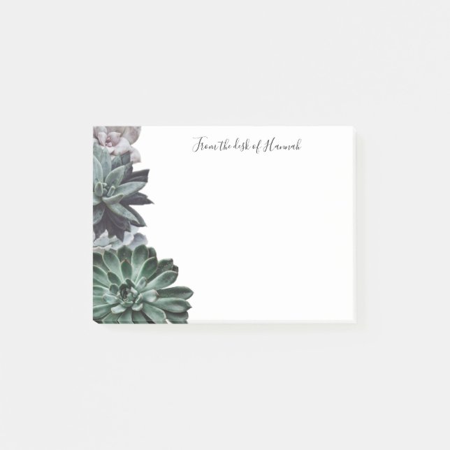 Succulents Personalised Post-It Notes (Front)