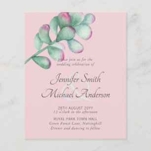 Succulents Pink Blush Mint Green Budget Wedding