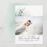 Succulents Silver Greenery Wedding Thank You