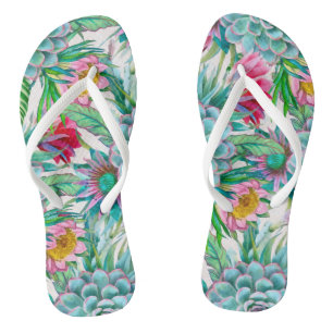 Succulents tropical garden jandals