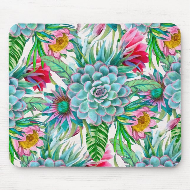 Succulents tropical garden mouse pad (Front)