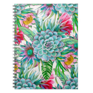 Succulents tropical garden notebook