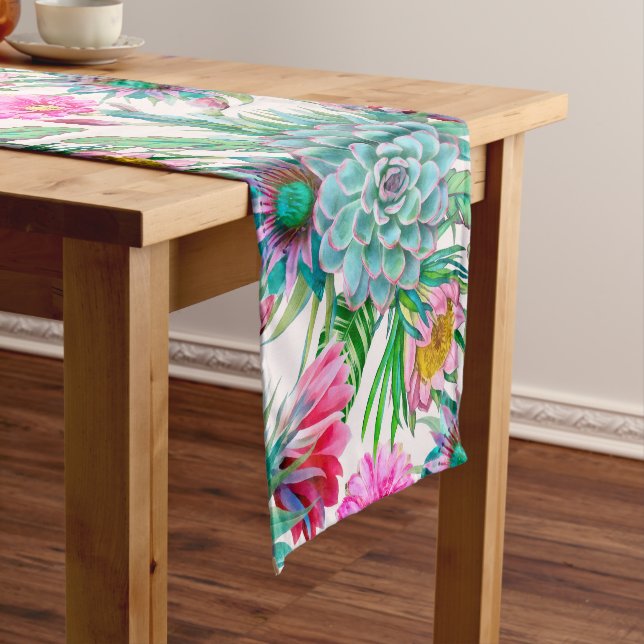 Succulents tropical garden short table runner (In Situ)