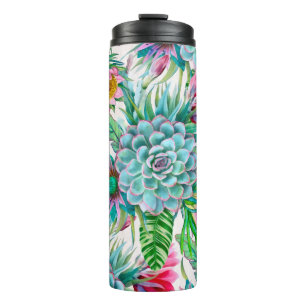 Succulents tropical garden thermal tumbler