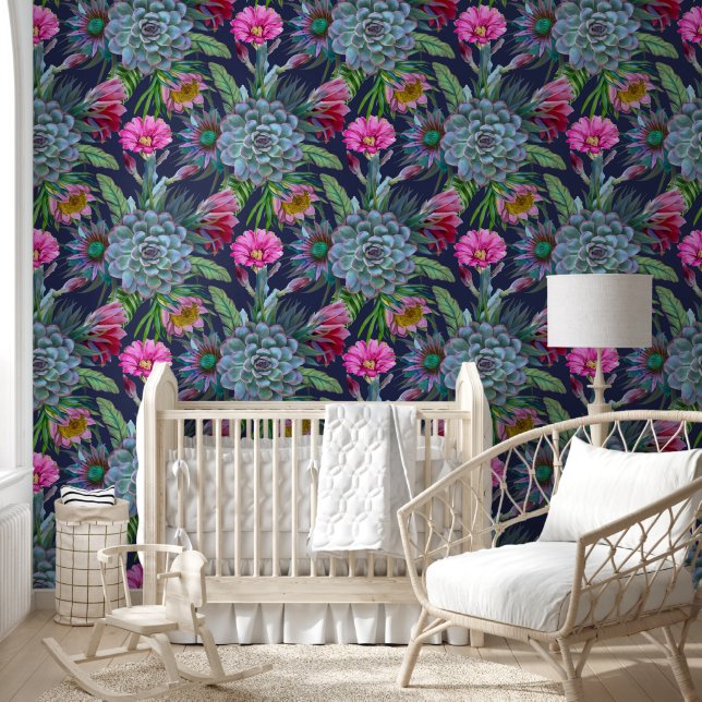 Succulents Tropical Garden Wallpaper (Kids)
