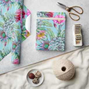 Succulents Tropical Garden Wrapping Paper