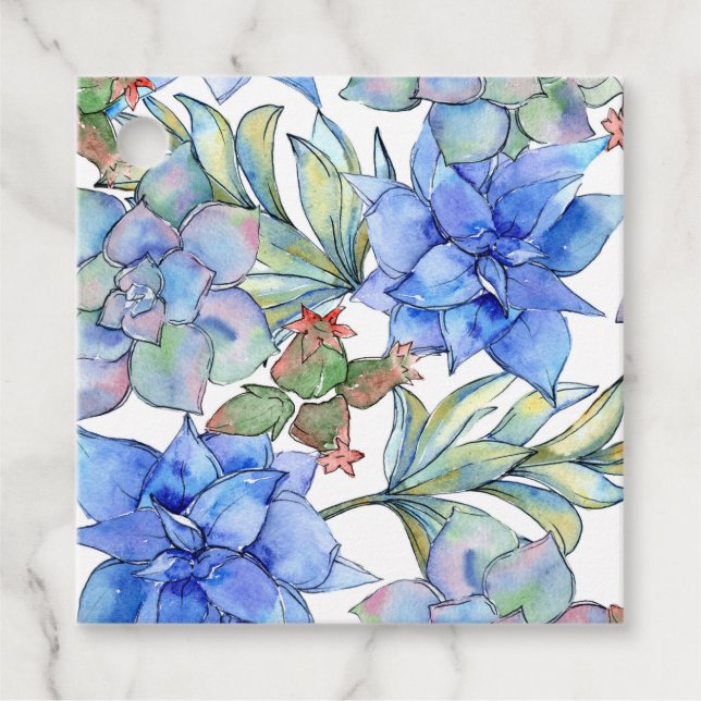 Succulents Wedding Favour Tags (Front)