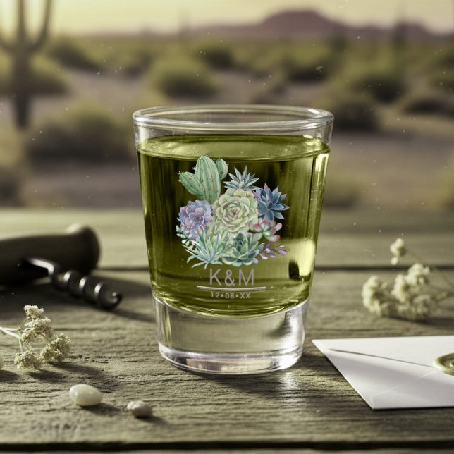 Succulents Wedding ID515 Shot Glass (Creator Uploaded)