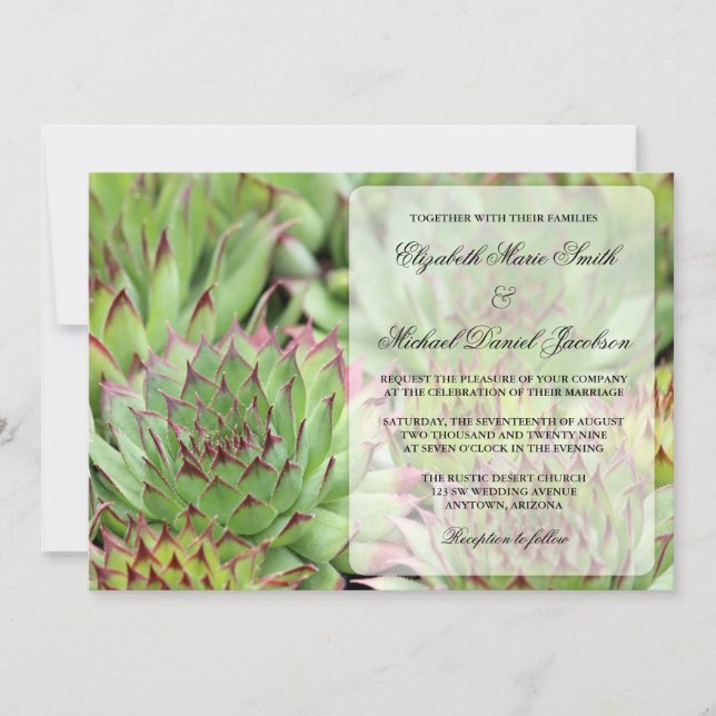 Succulents Wedding Invitation (Front)