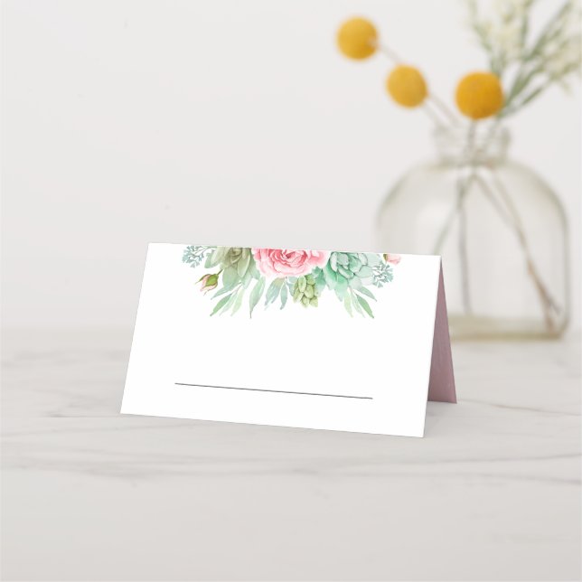 Succulents Wedding Place Card (Front)